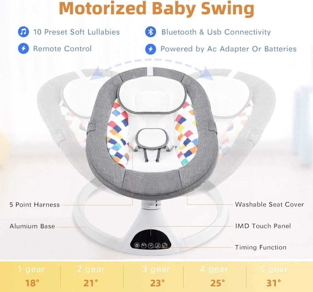 Jaoul Electric Portable Baby Swing for Infants